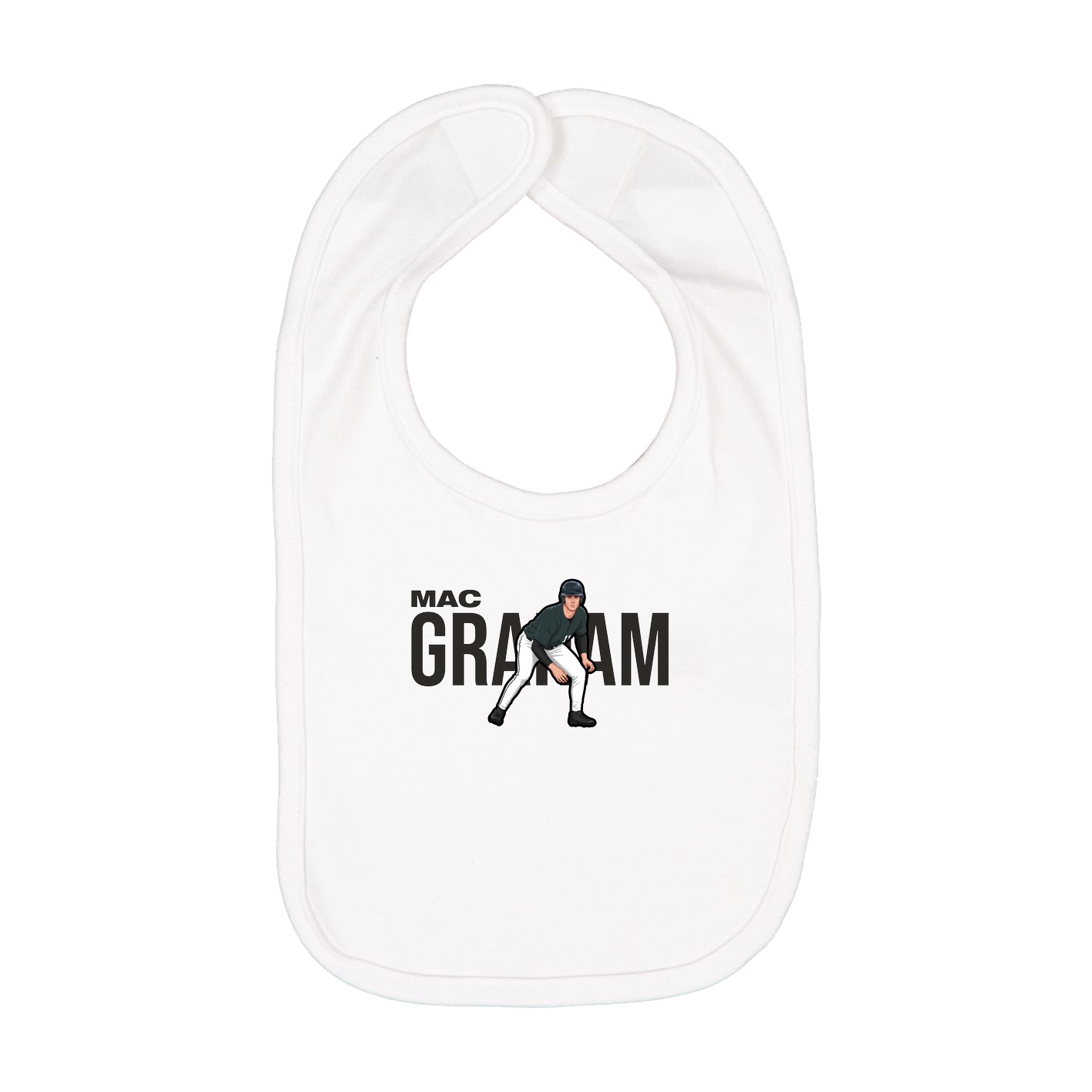 Infant Bib — Player Name in White