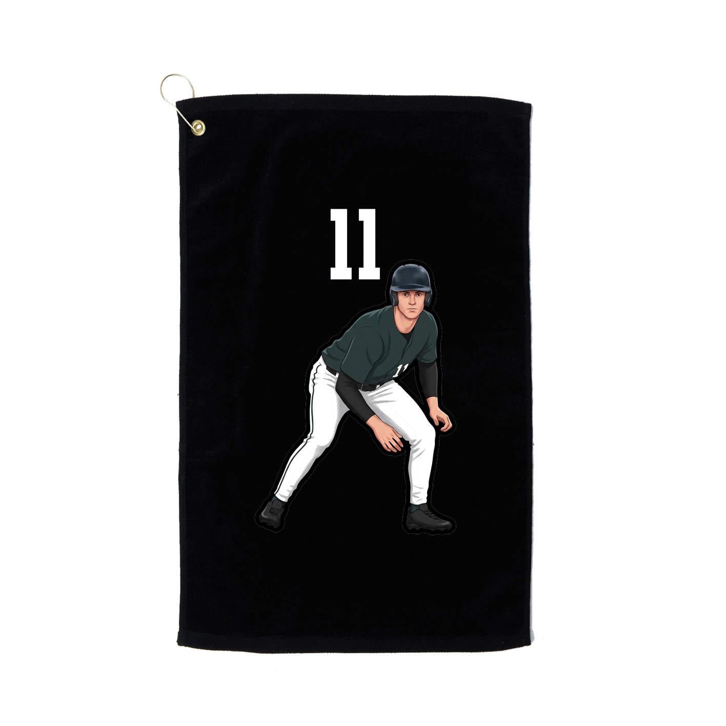 Golf Towel — Number Top in Black