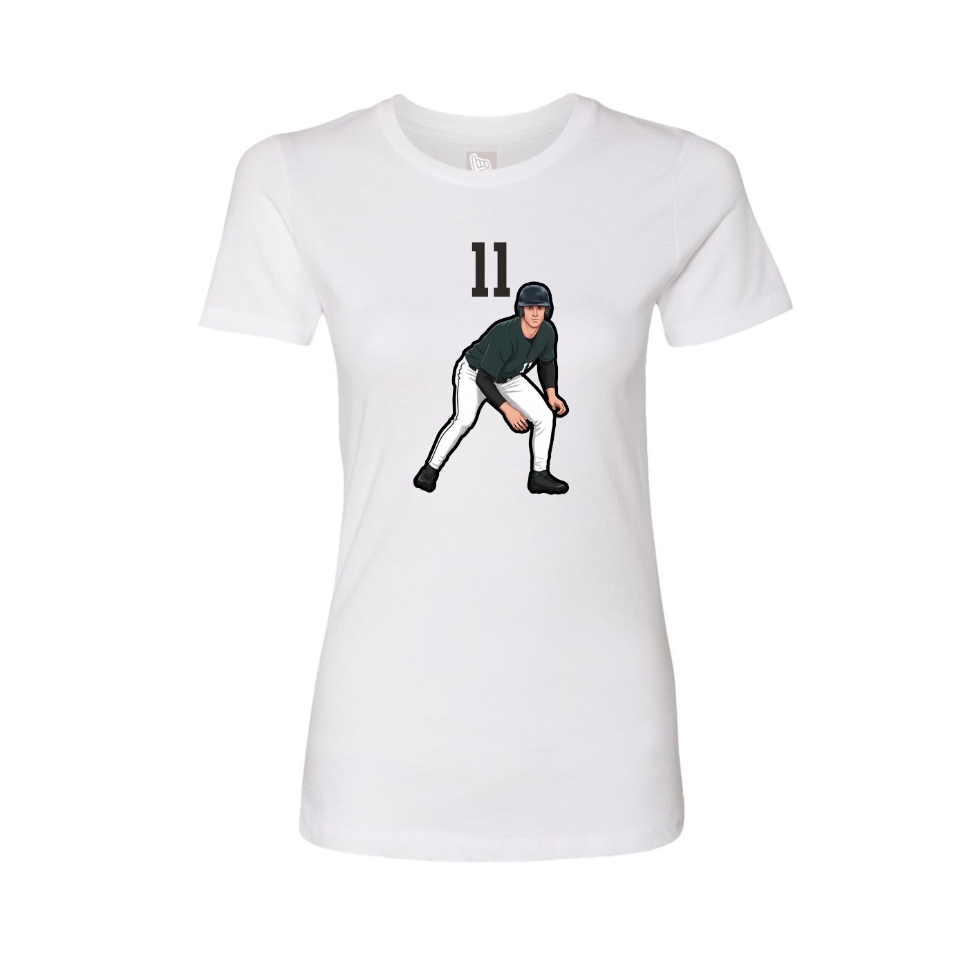 Fitted Women's Tee — Number Top in White