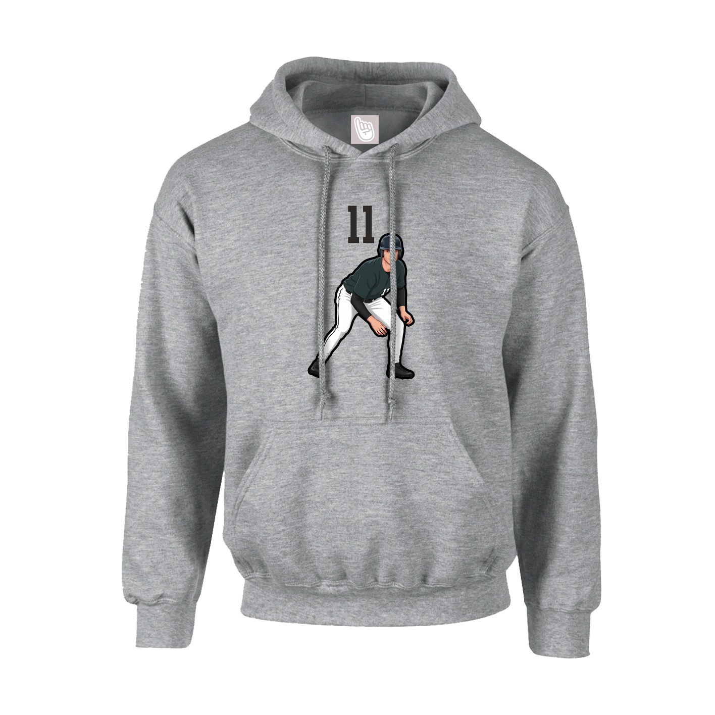 Youth Hoodie — Number Top in Grey