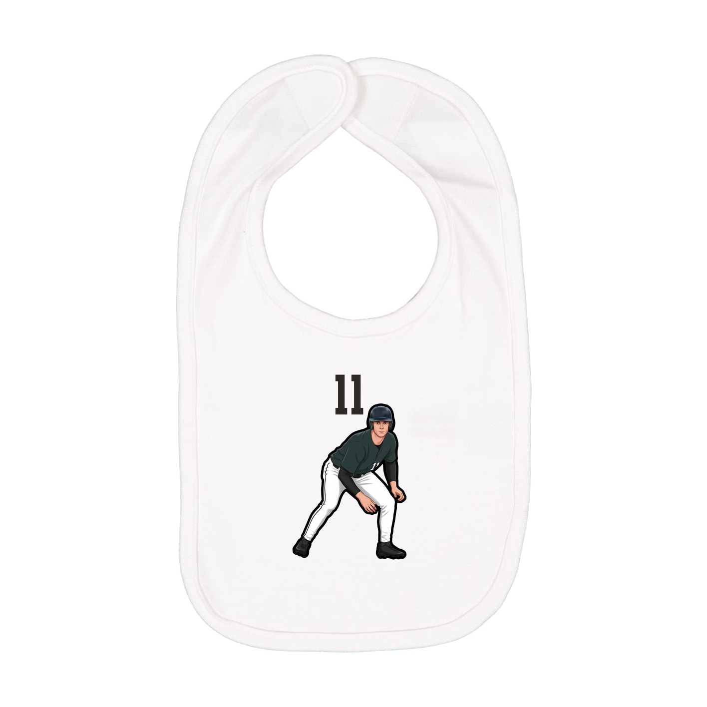 Infant Bib — Number Top in White