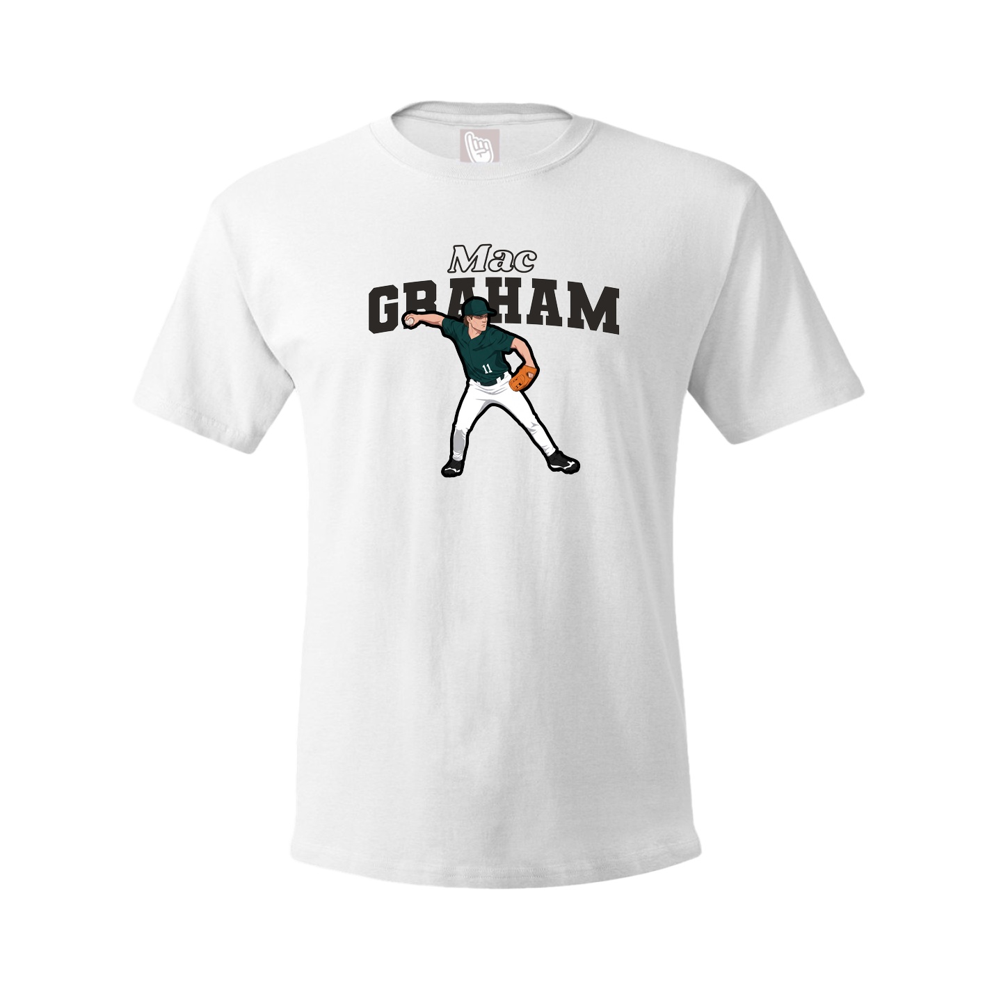 Youth Tee — Name Arch in White