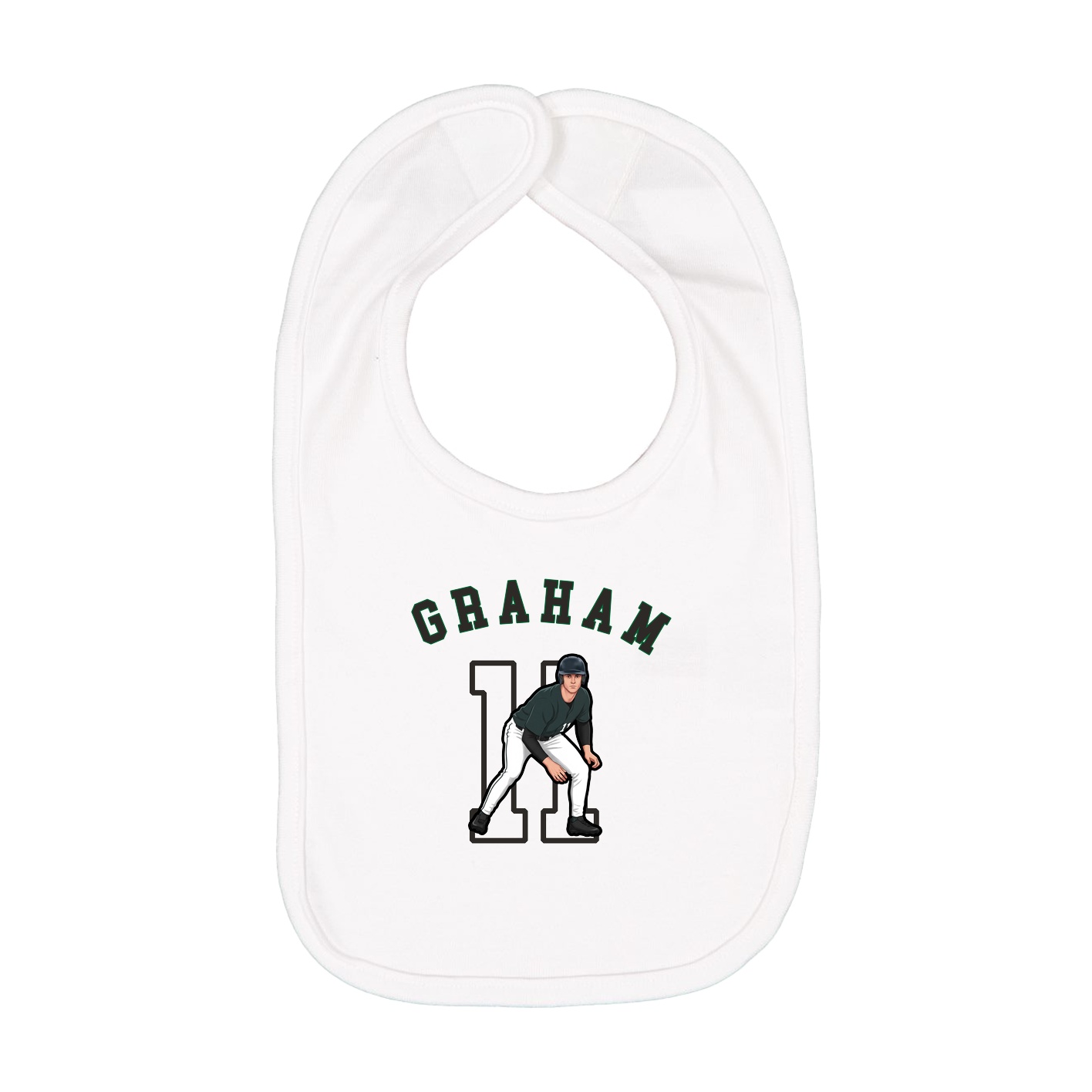 Infant Bib — Shirsey Arch in White