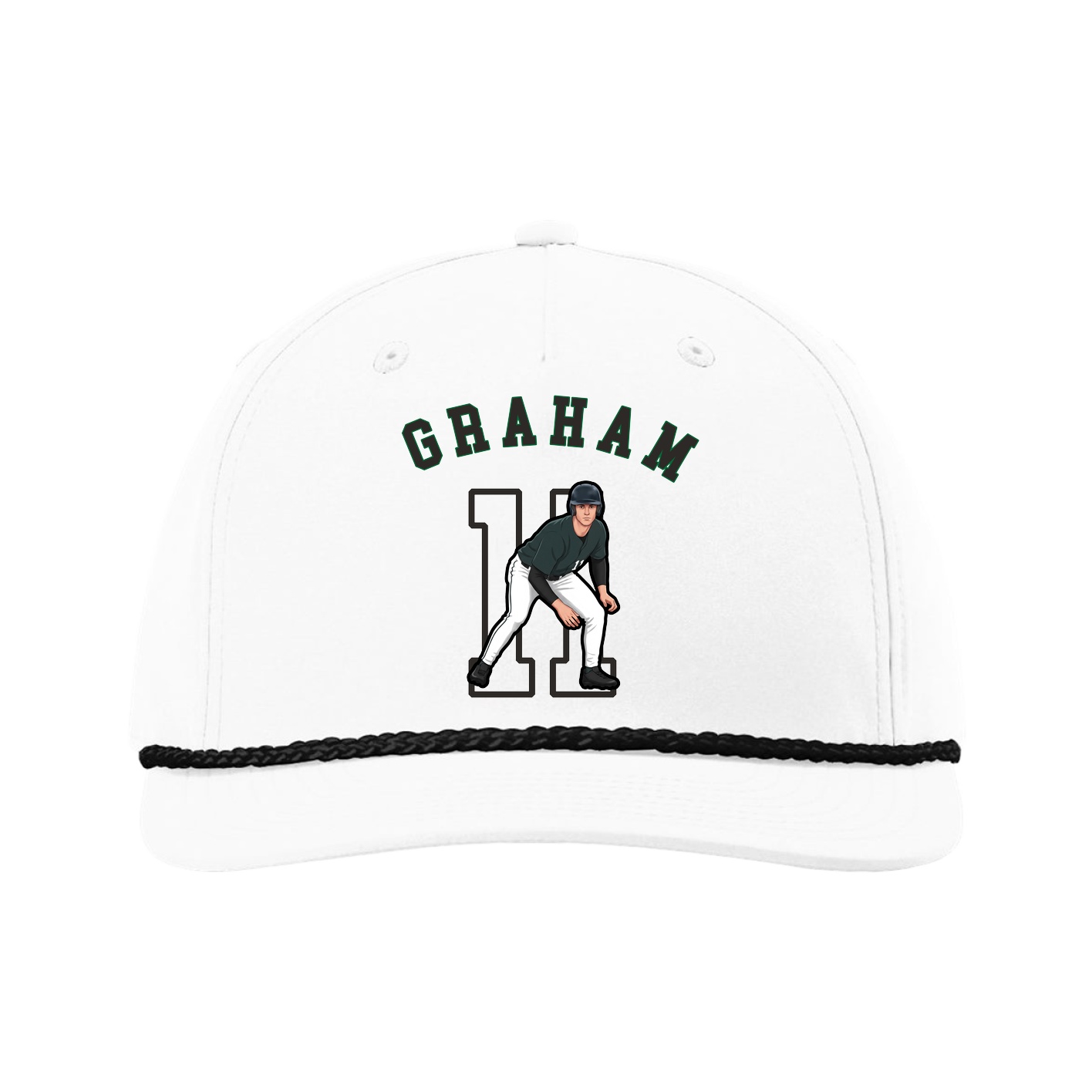 Five-Panel Classic Rope Cap — Shirsey Arch in White