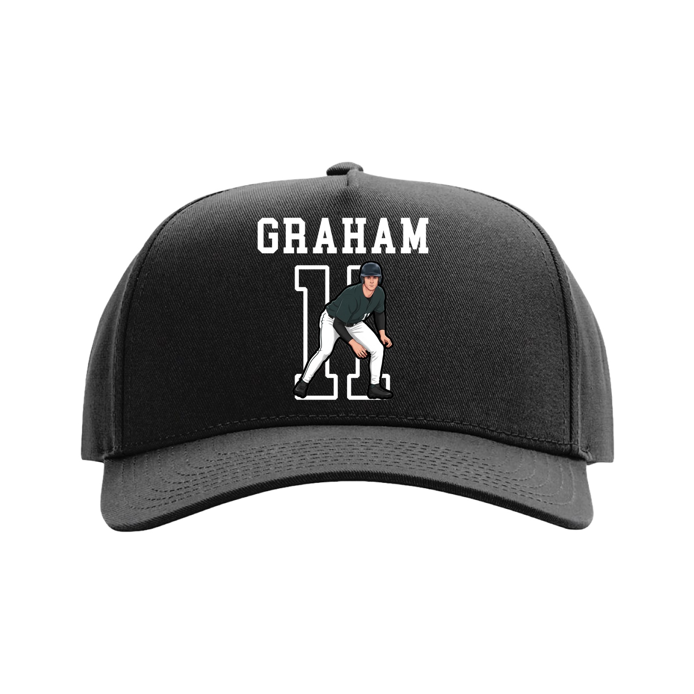 Full Fabric Five-Panel Champ Cap — Shirsey in Black