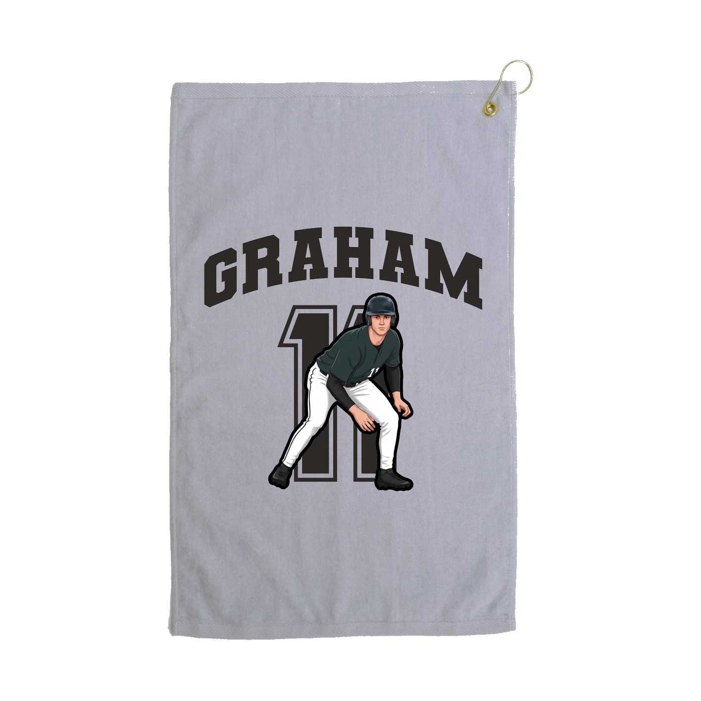 Golf Towel — Number in Grey