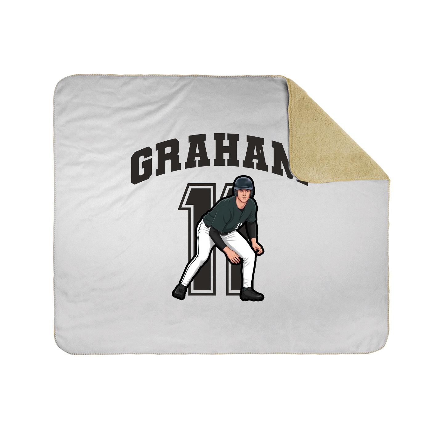 Throw Blanket — Number in White