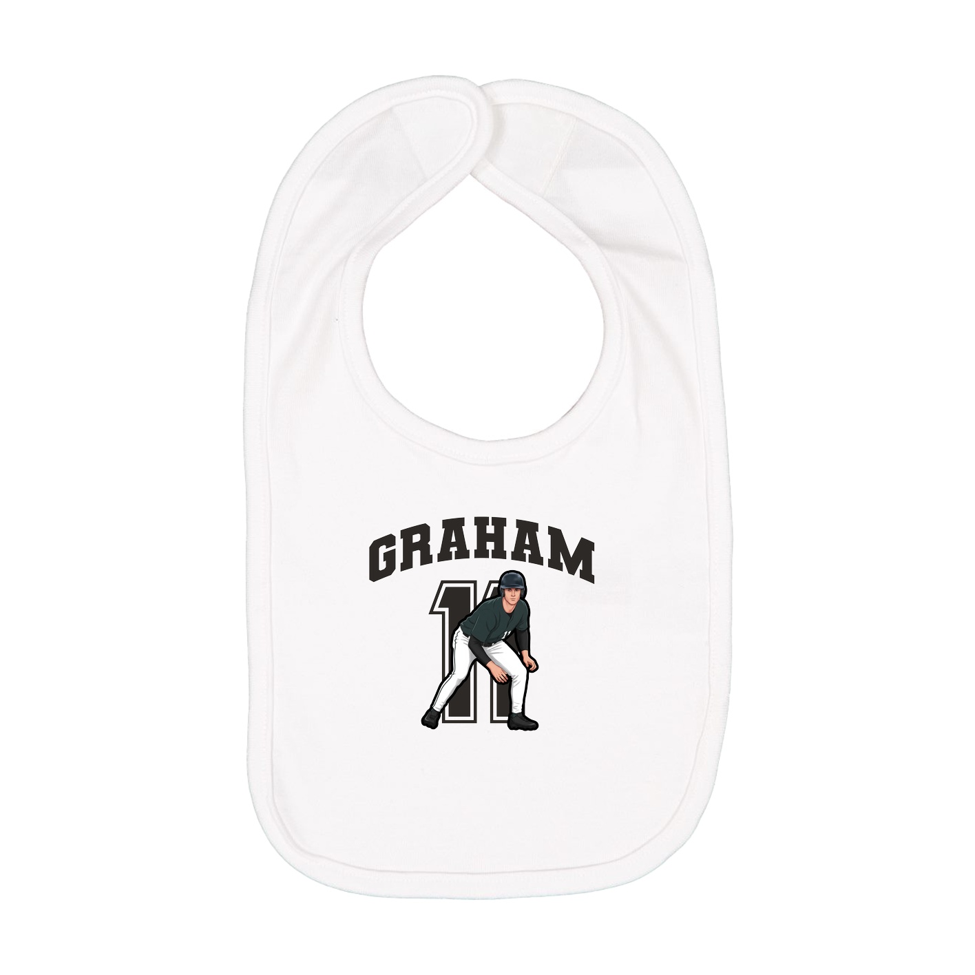 Infant Bib — Number in White