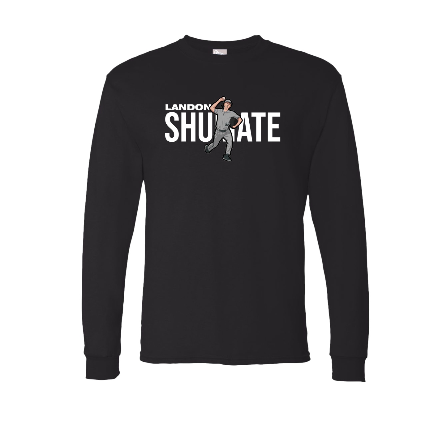 Long Sleeve Tee — Player Name in Black