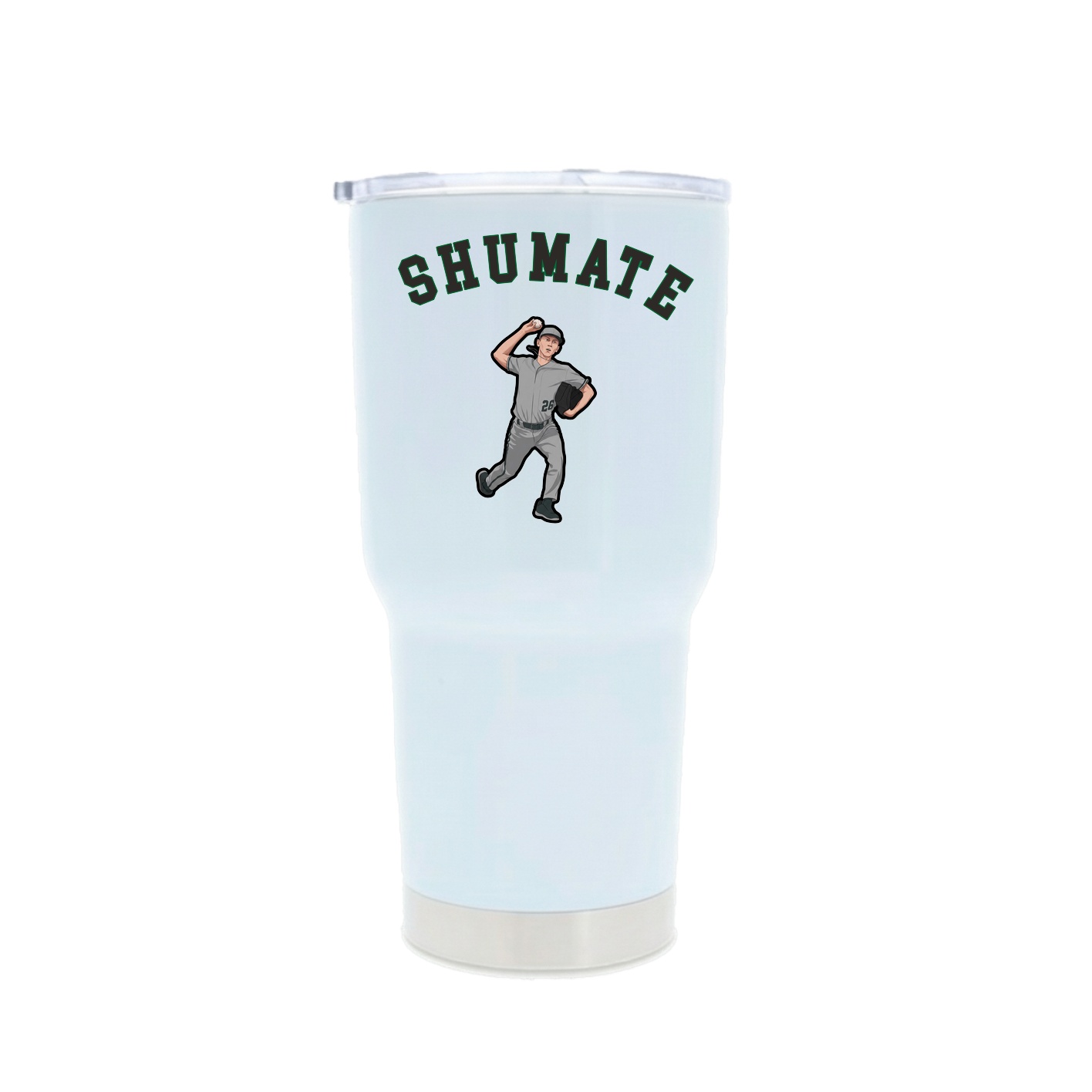 30oz Stainless Steel Tumbler — Shirsey Arch in White