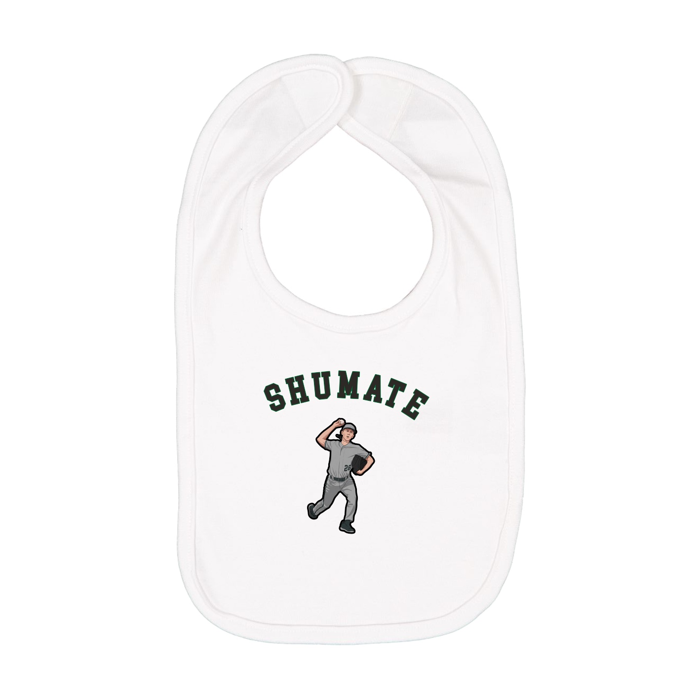 Infant Bib — Shirsey Arch in White