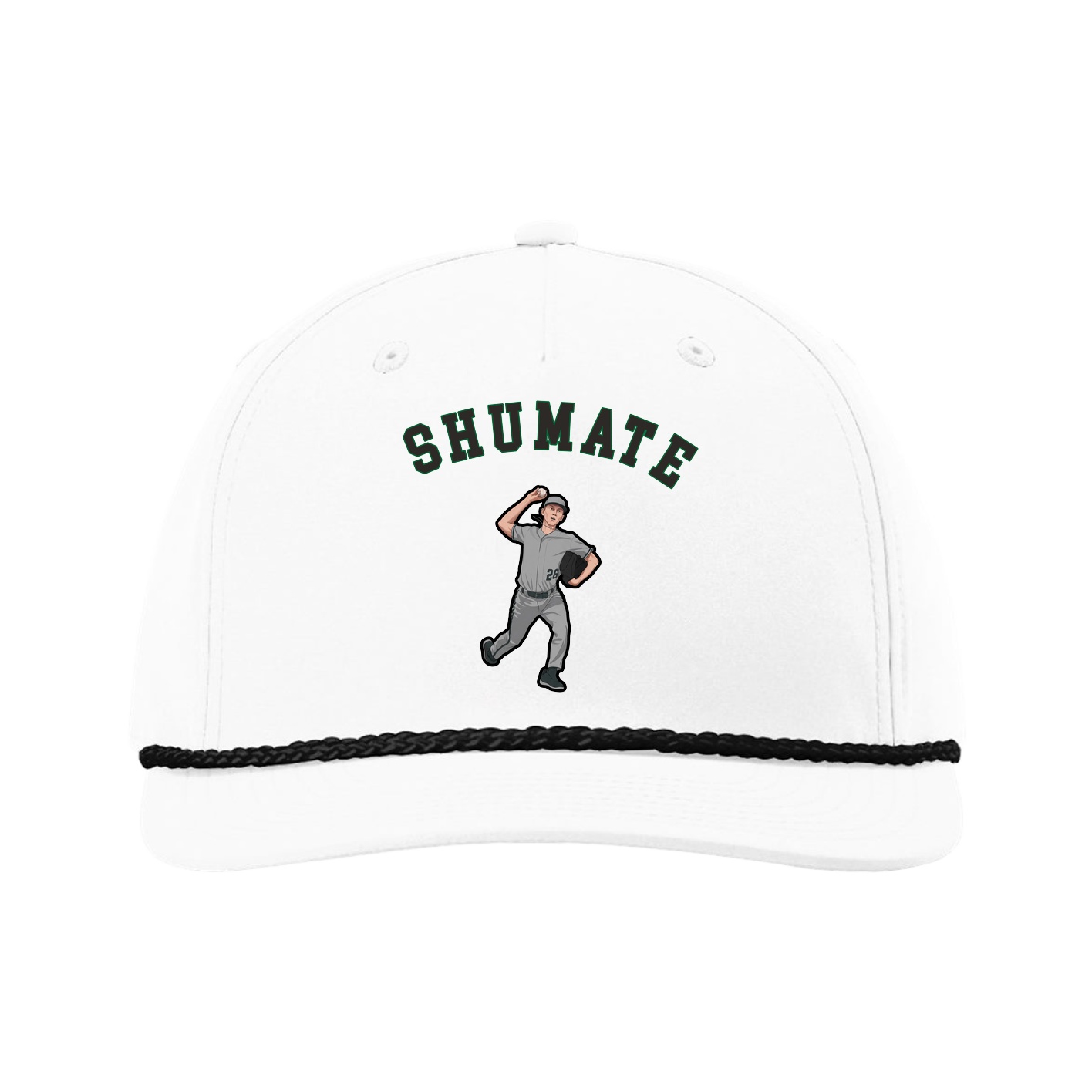 Five-Panel Classic Rope Cap — Shirsey Arch in White