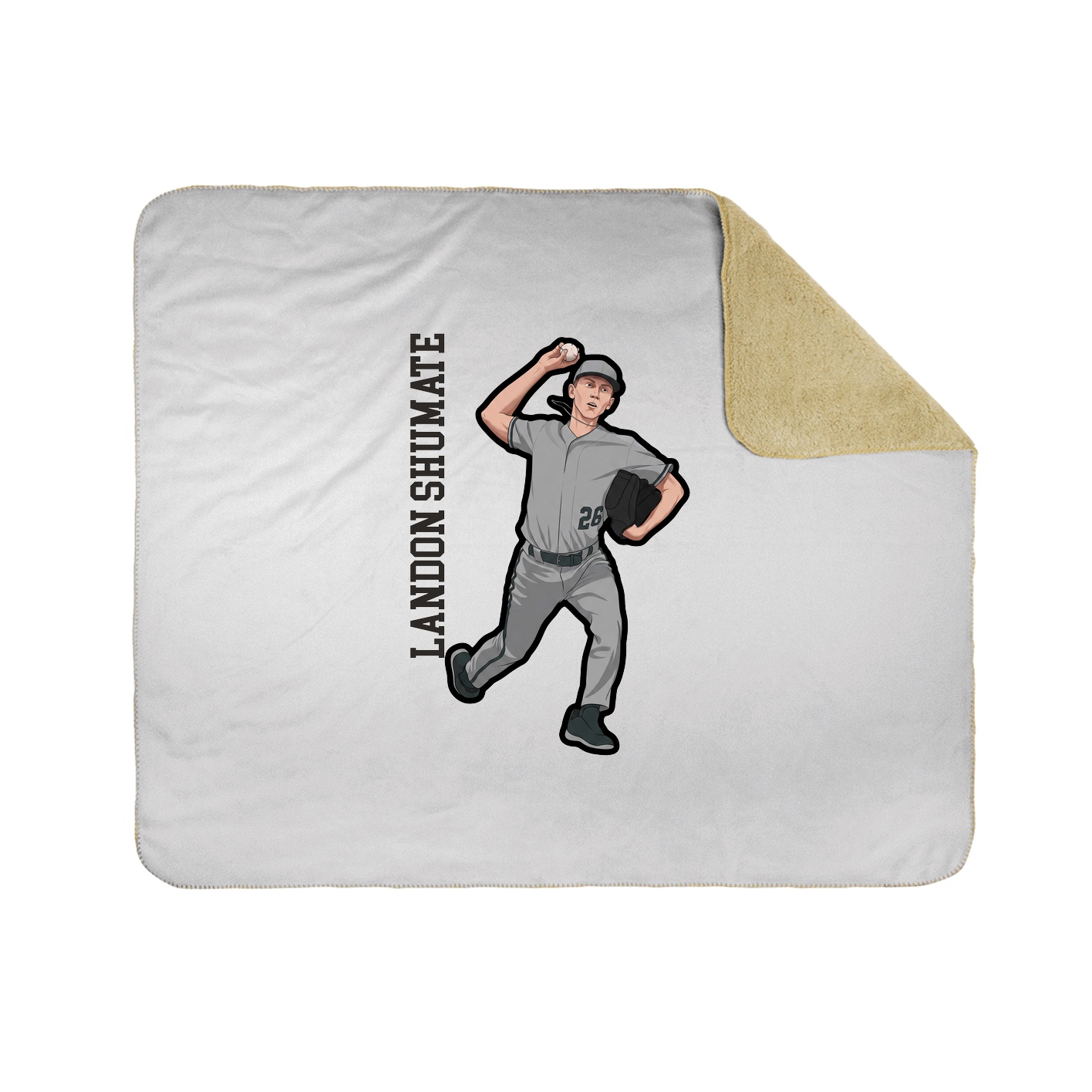 Throw Blanket — Name Vertical in White