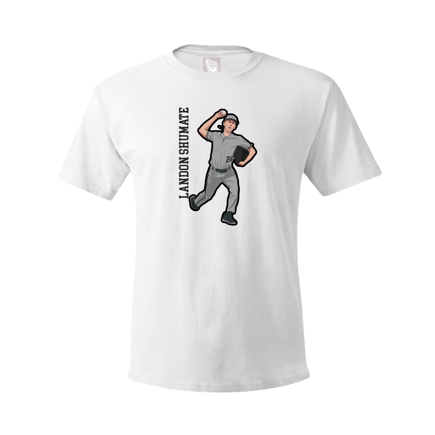 Youth Tee — Name Vertical in White