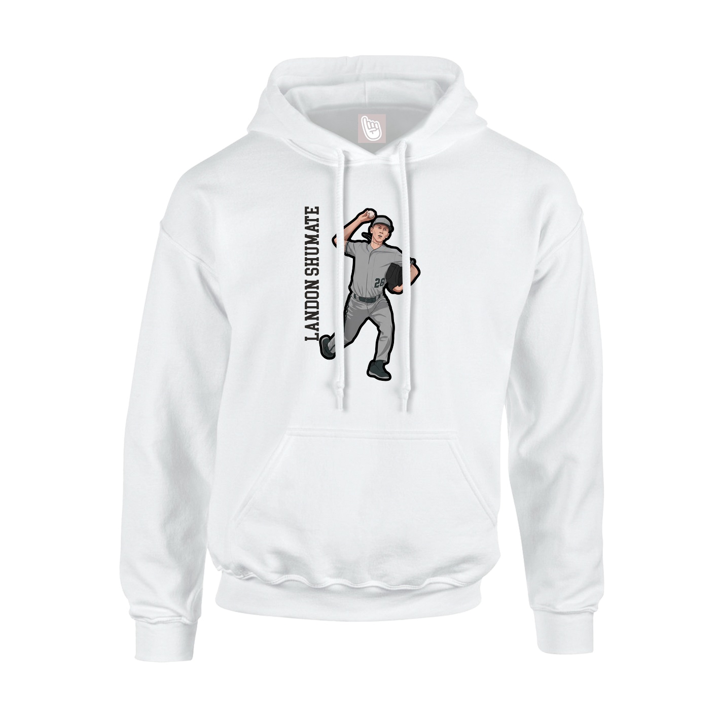 Youth Hoodie — Name Vertical in White