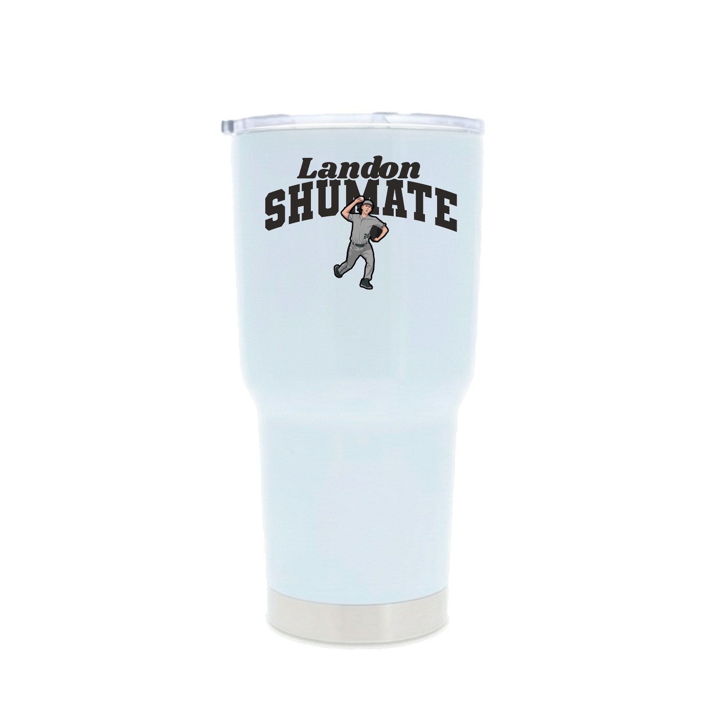 30oz Stainless Steel Tumbler — Signature Arch in White