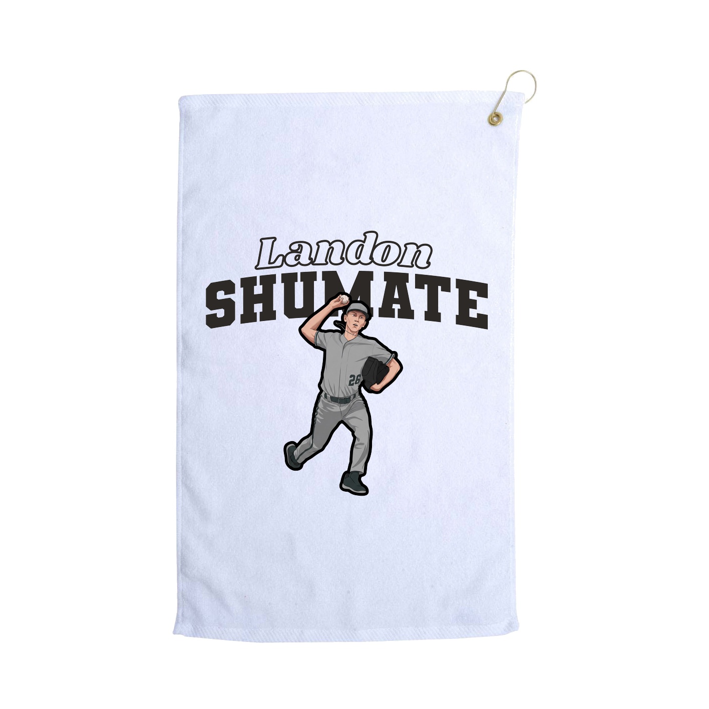 Golf Towel — Name Arch in White