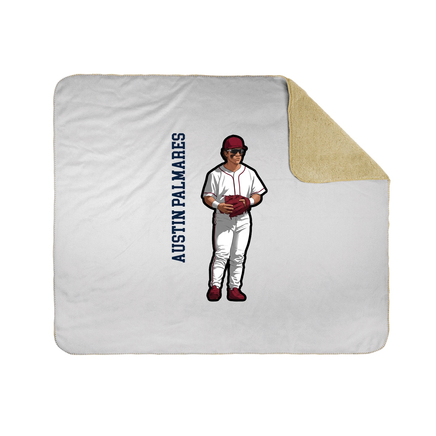 Throw Blanket — Name Vertical in White