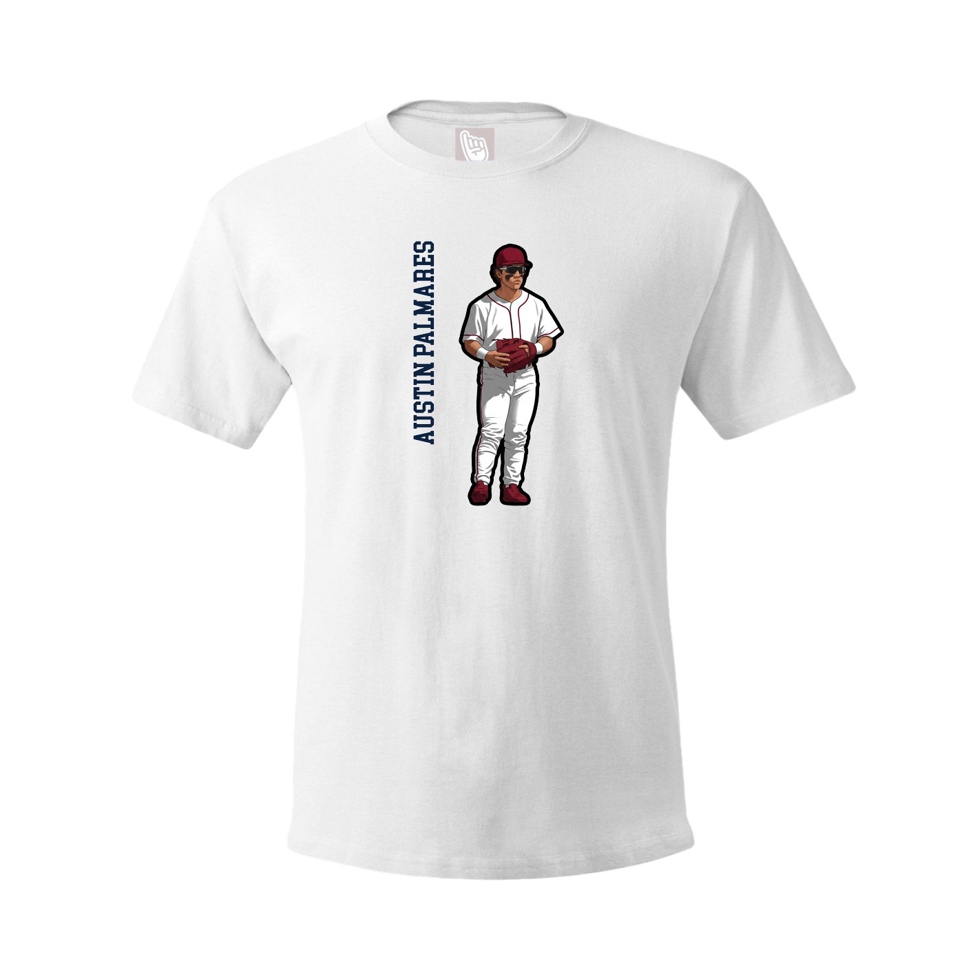 Tee — Name Vertical in White