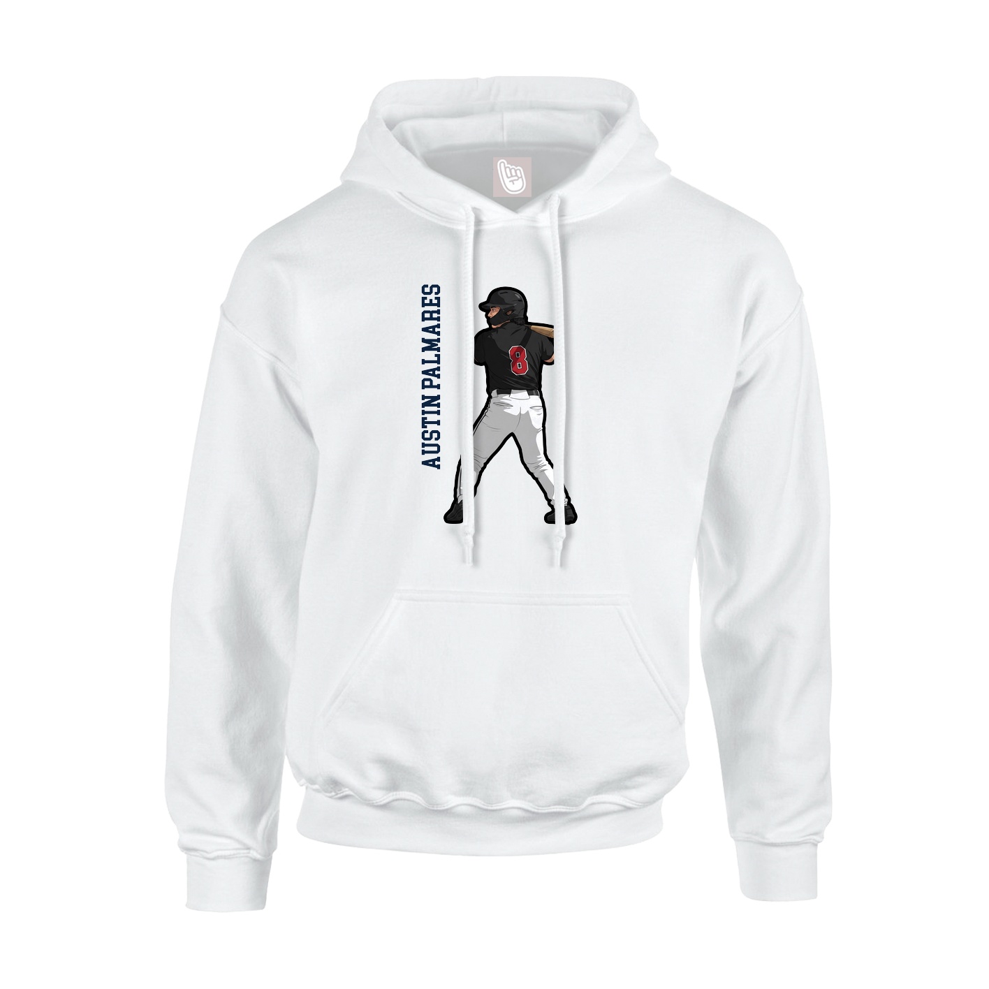 Youth Hoodie — Name Vertical in White