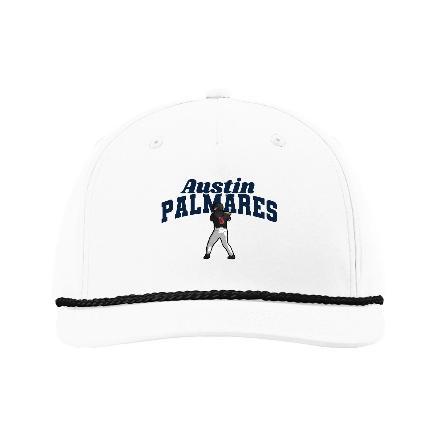 Five-Panel Classic Rope Cap — Signature Arch in White