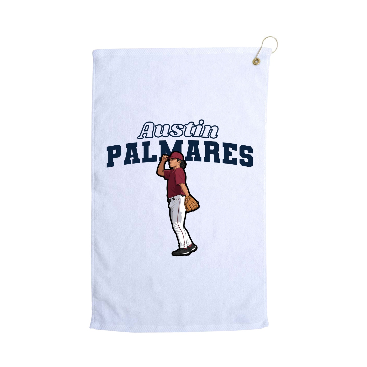 Golf Towel — Name Arch in White