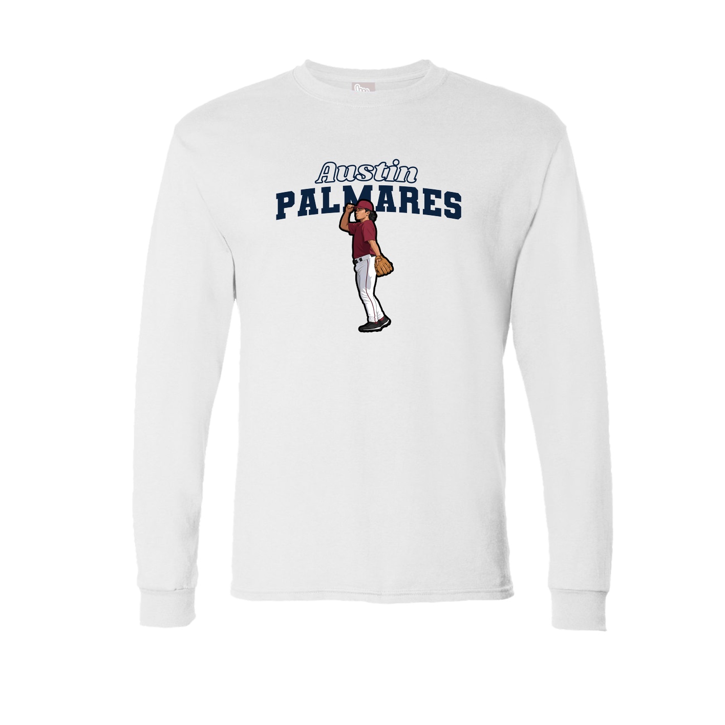 Long Sleeve Tee — Name Arch in White