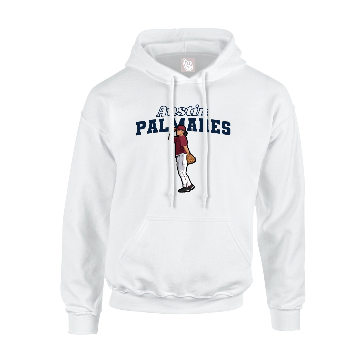 Hoodie — Name Arch in White