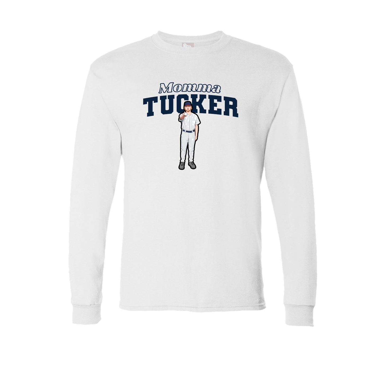 Long Sleeve Tee — Mothers Day Block in White