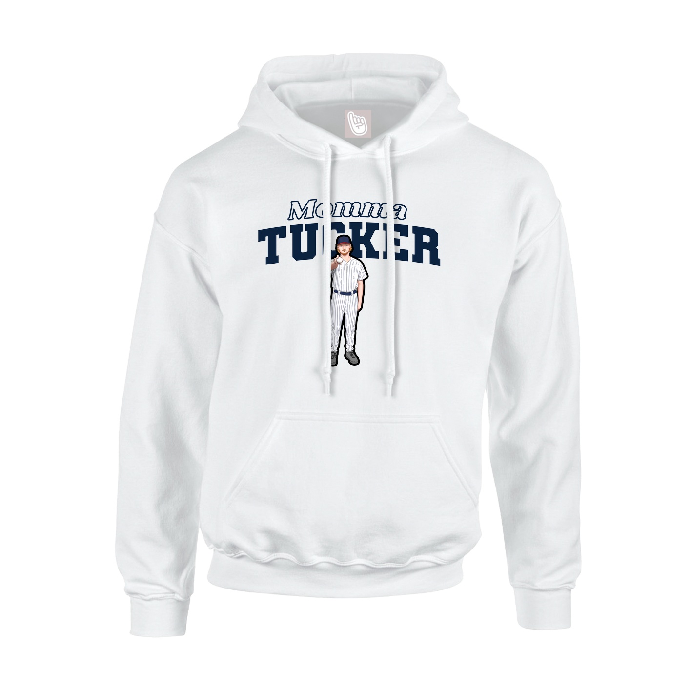 Youth Hoodie — Mothers Day Block in White