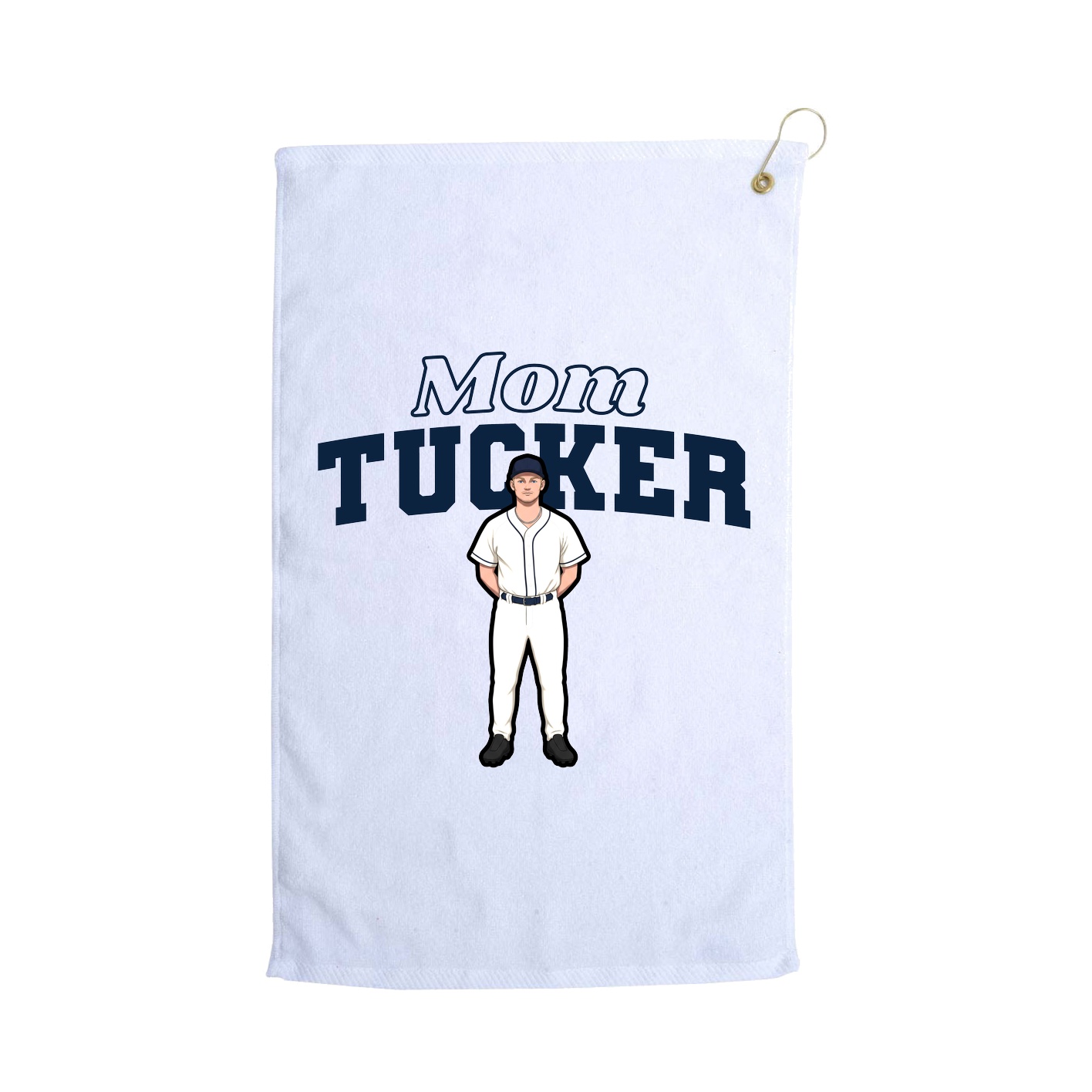 Golf Towel — Mothers Day Block in White