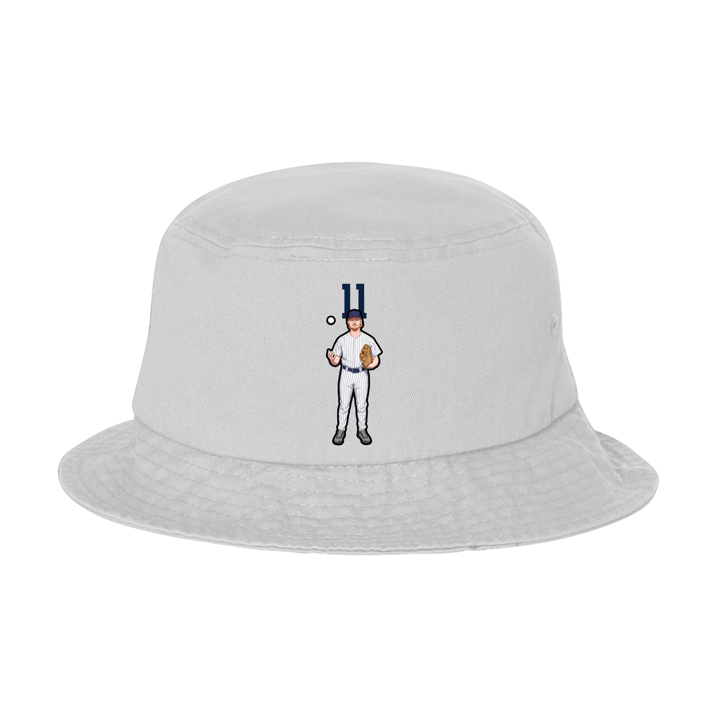 Bucket Cap — Number Top in White