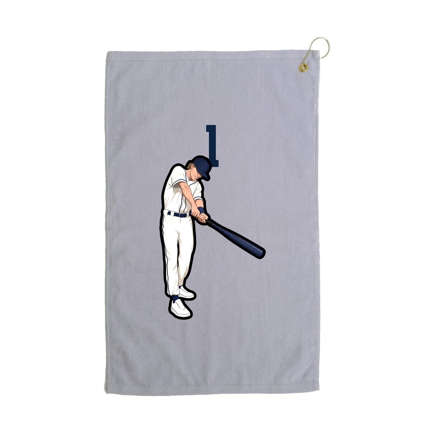 Golf Towel — Number Top in Grey