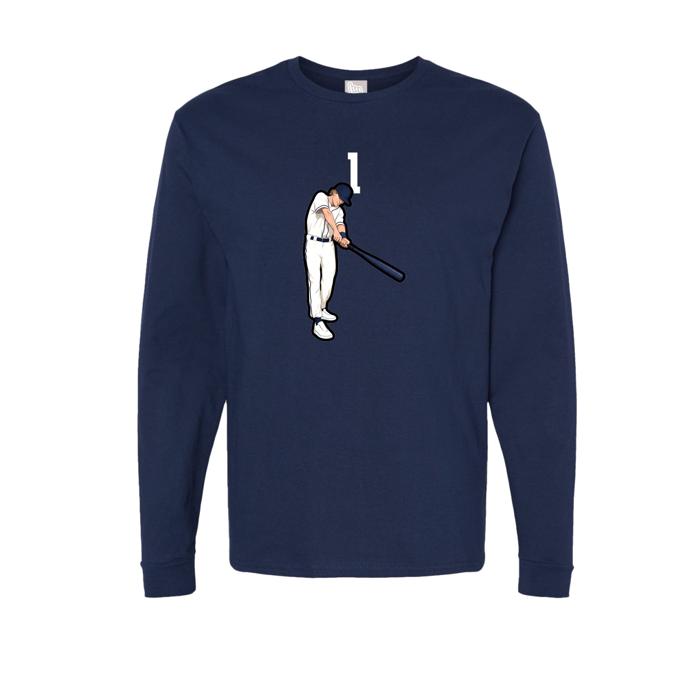 Long Sleeve Tee — Number Top in Navy