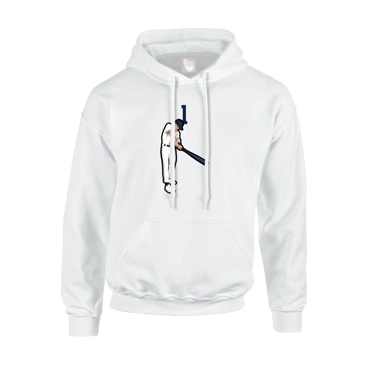 Youth Hoodie — Number Top in White