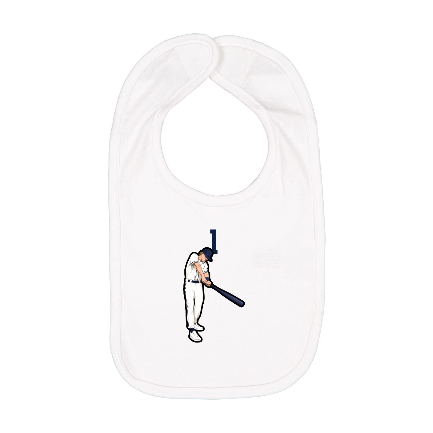 Infant Bib — Number Top in White