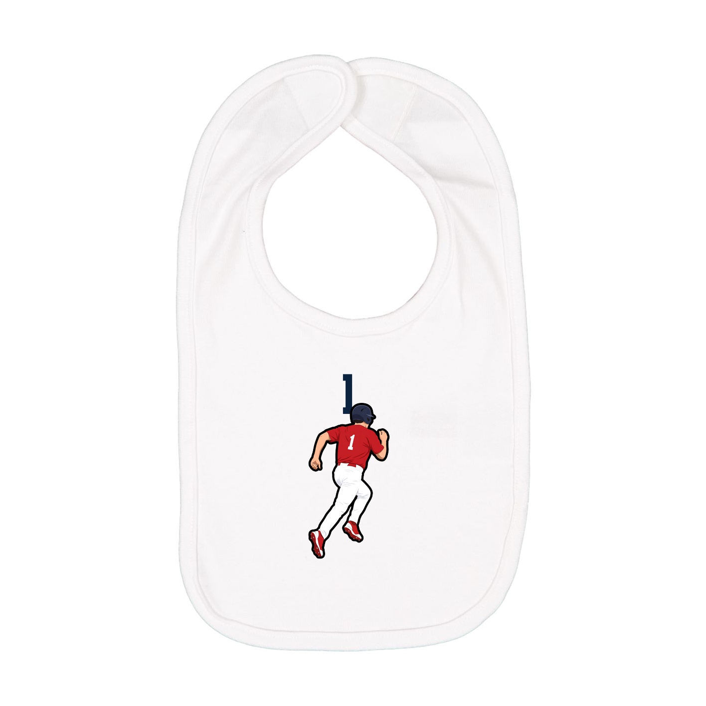 Infant Bib — Number Top in White