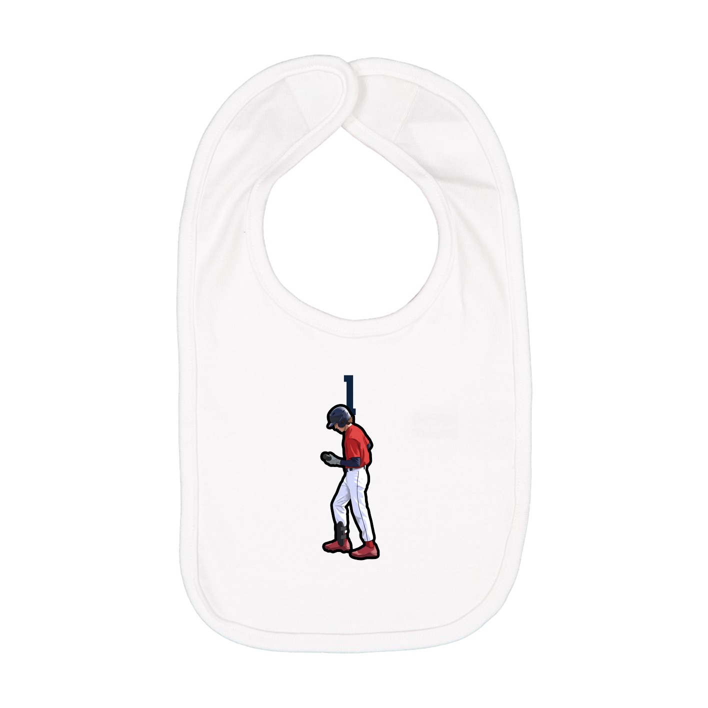 Infant Bib — Number Top in White