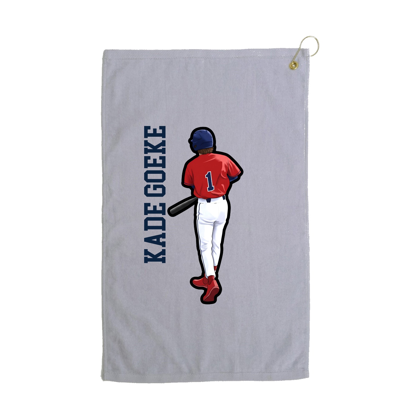 Golf Towel — Name Vertical in Grey