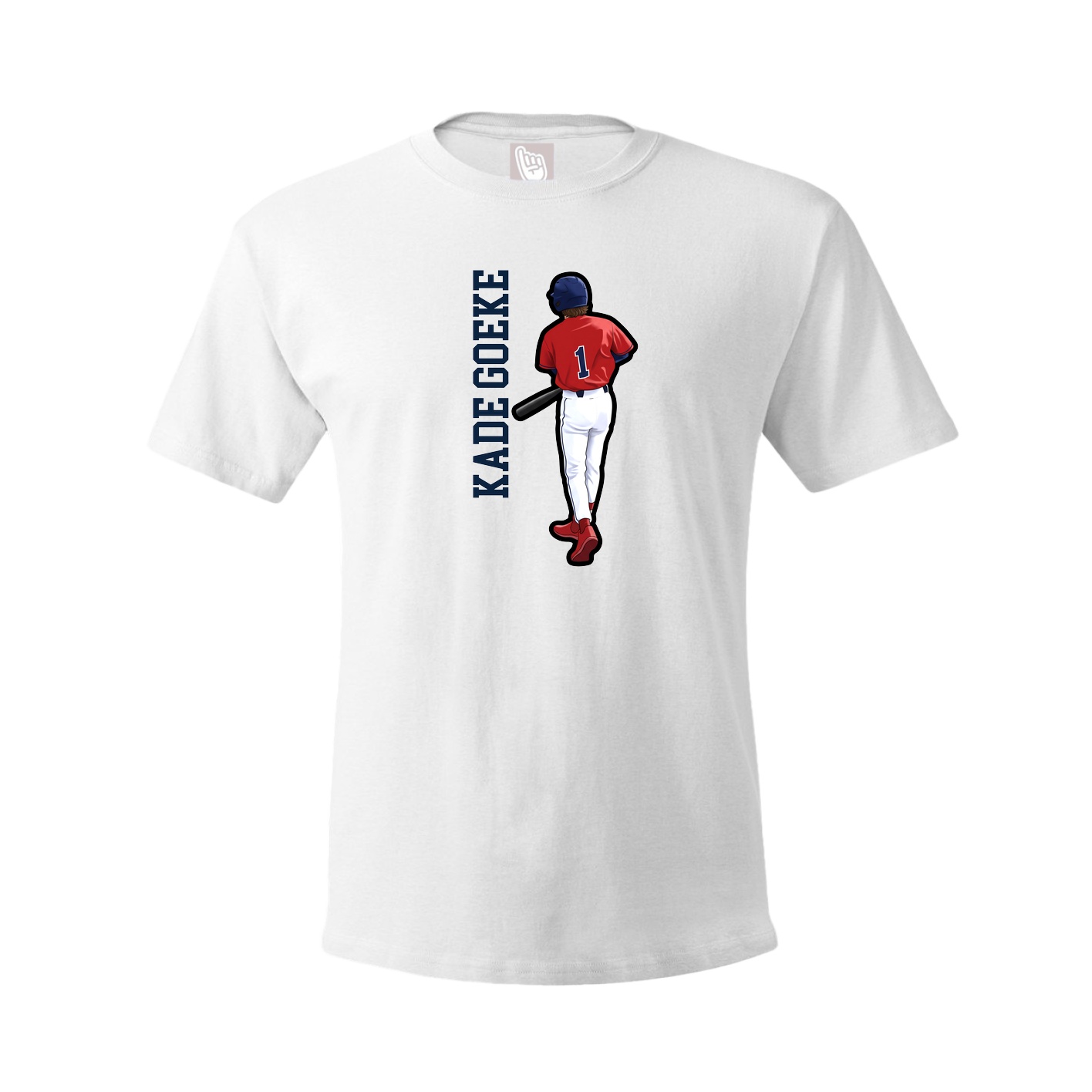 Tee — Name Vertical in White