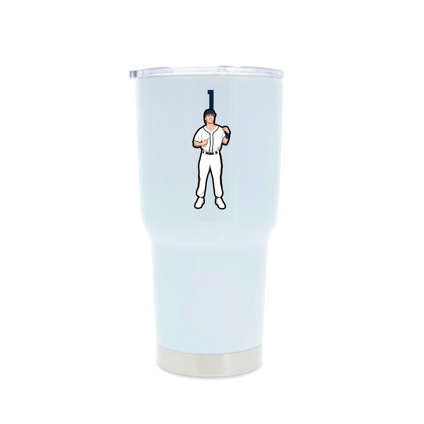 30oz Stainless Steel Tumbler — Number Top in White