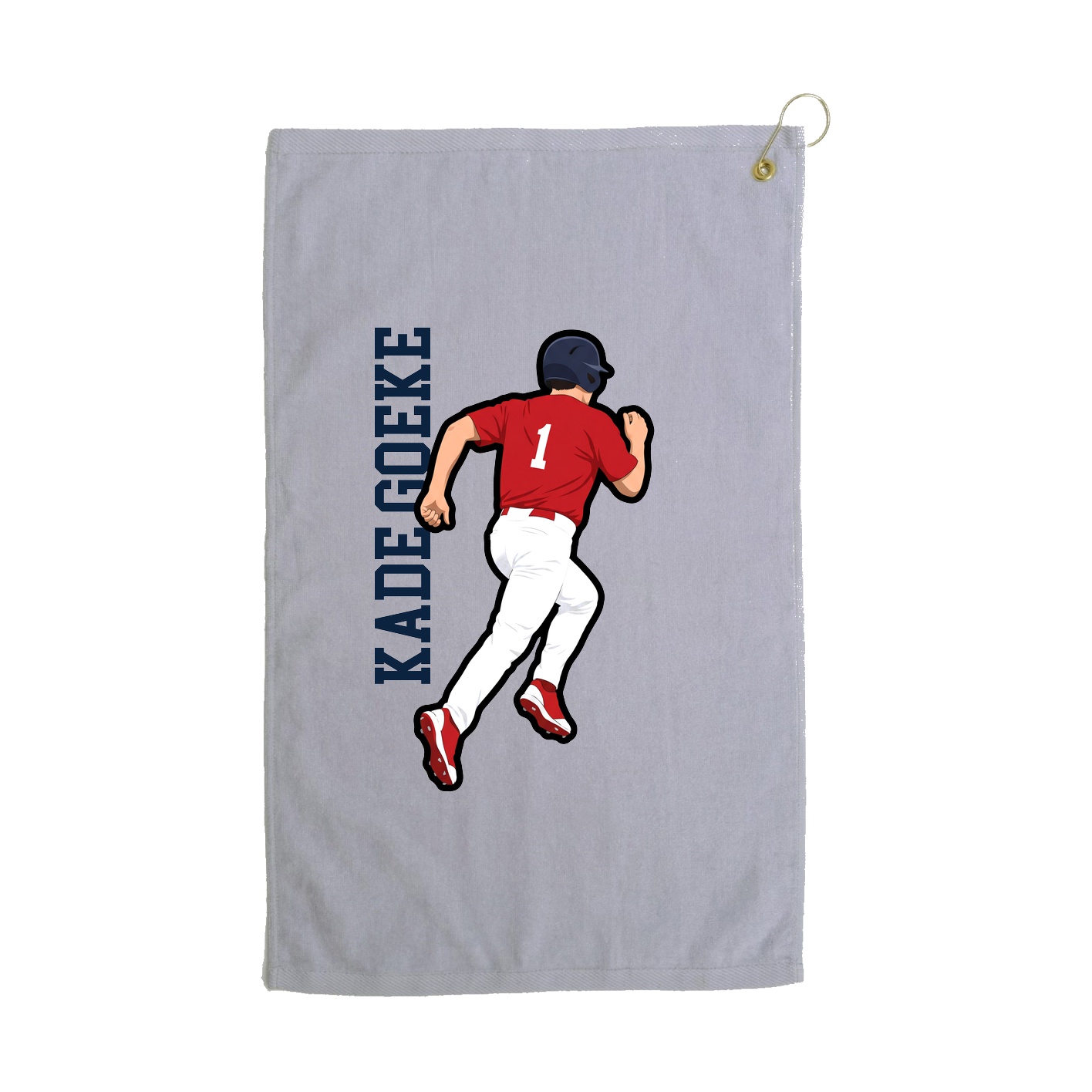 Golf Towel — Name Vertical in Grey