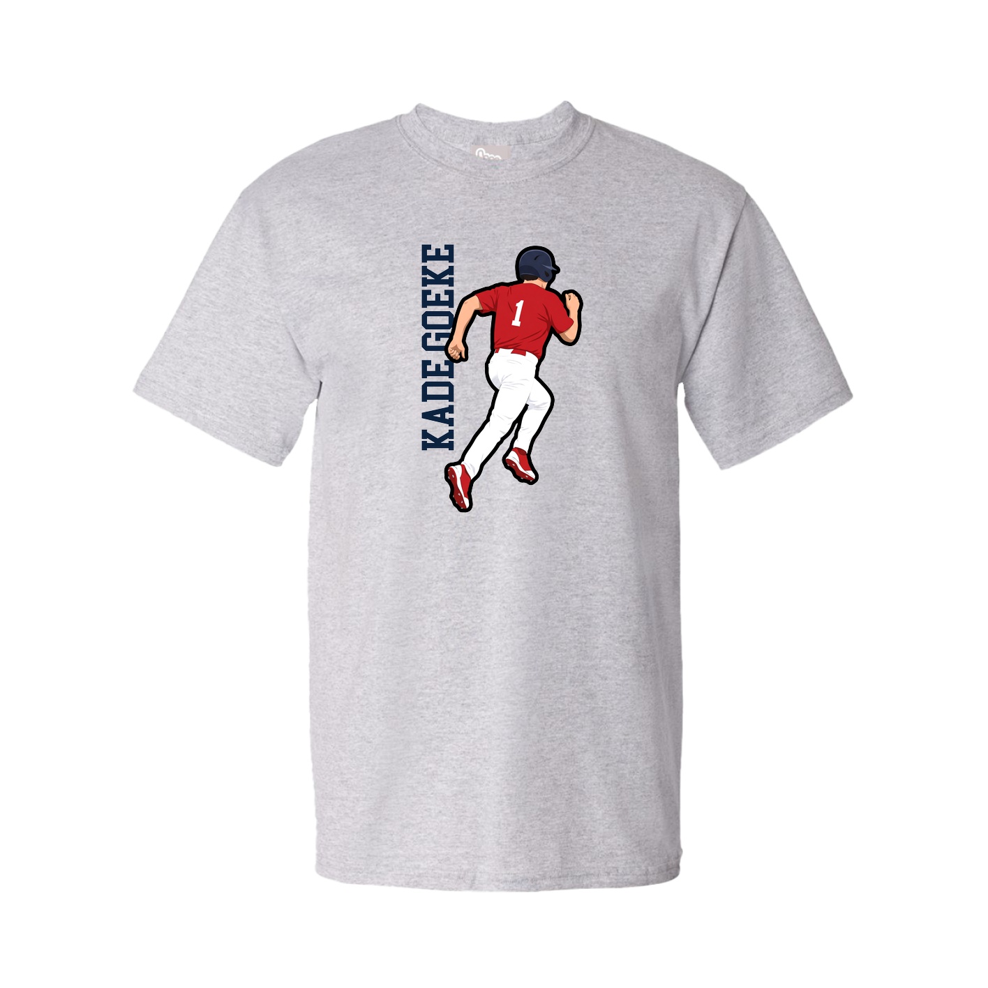 Youth Tee — Name Vertical in Grey