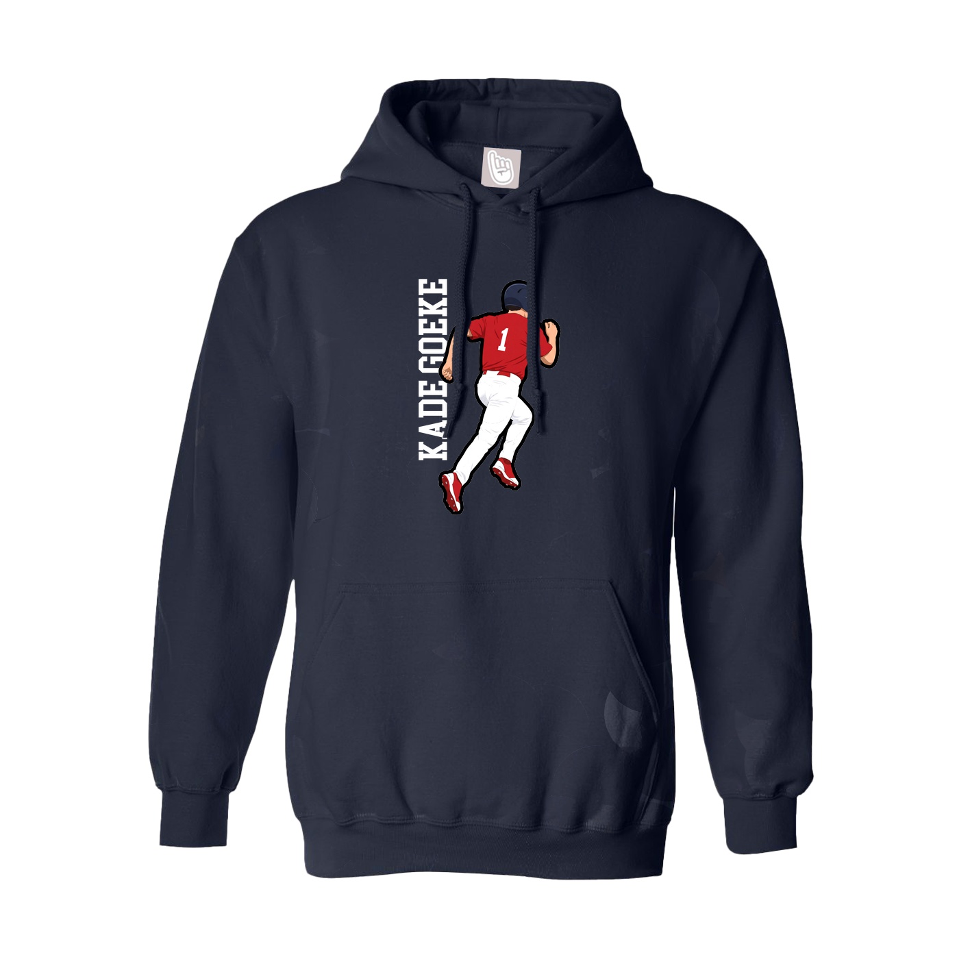 Youth Hoodie — Name Vertical in Navy