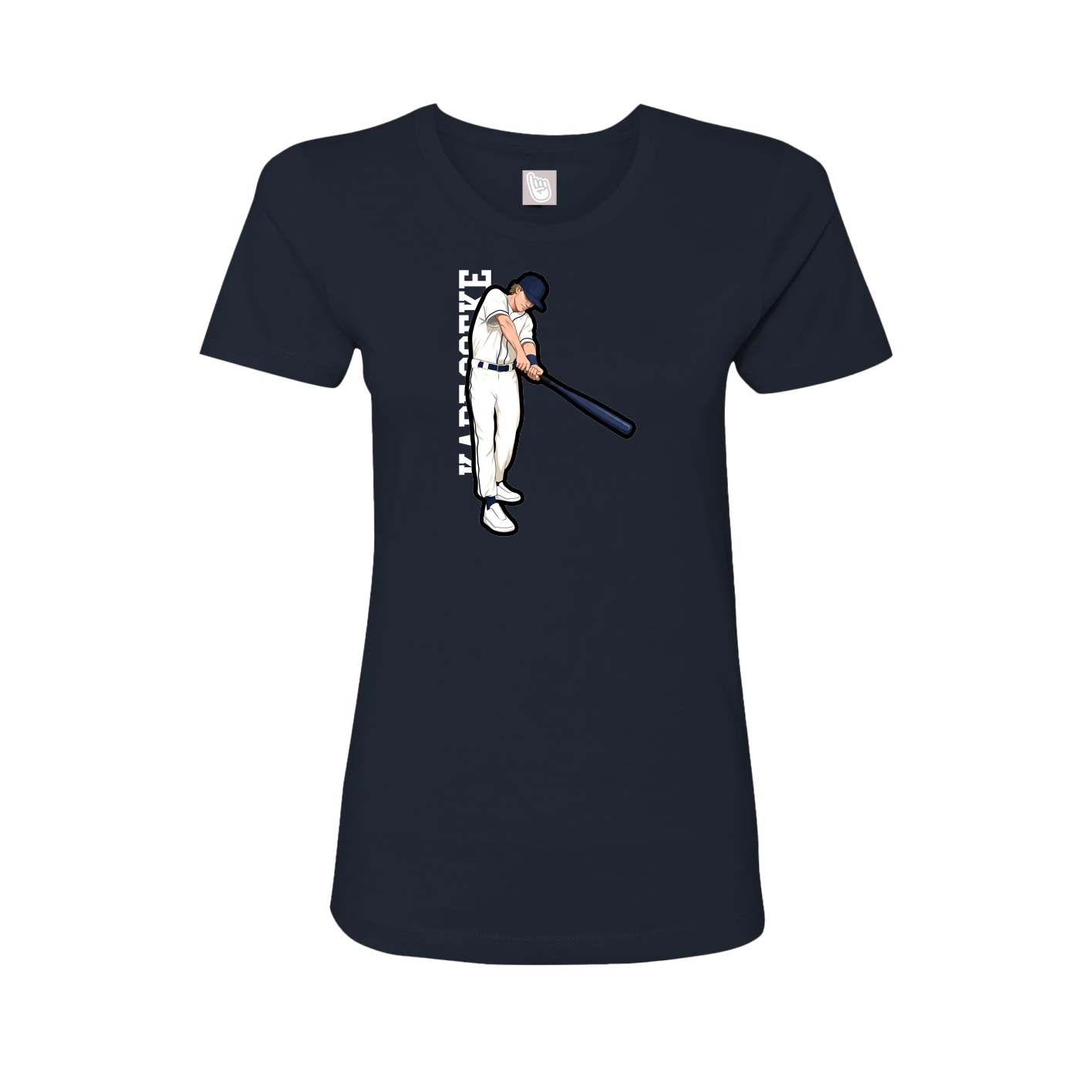 Womens Tee — Name Vertical in Navy