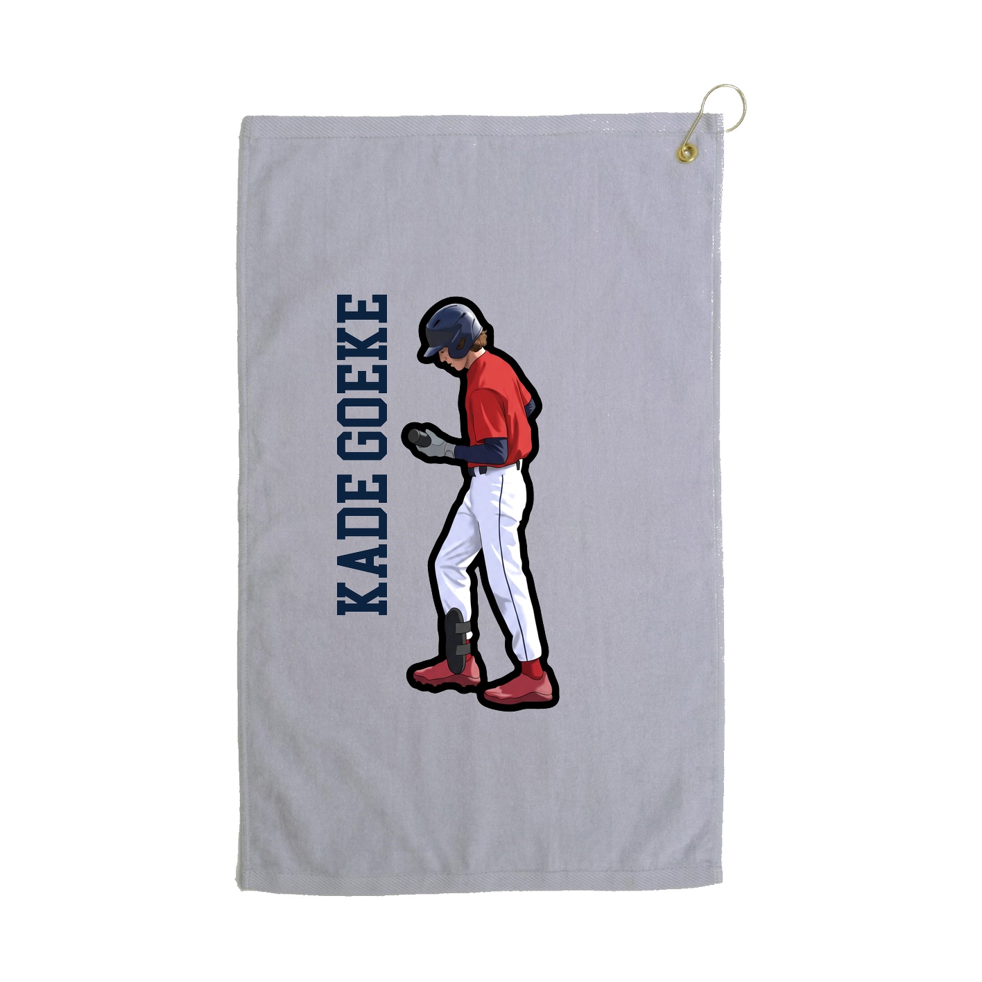 Golf Towel — Name Vertical in Grey