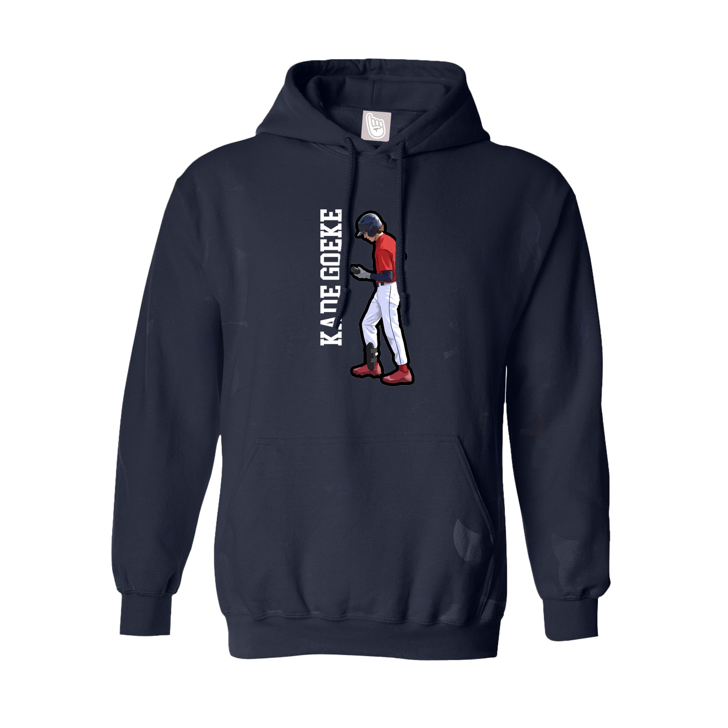 Youth Hoodie — Name Vertical in Navy