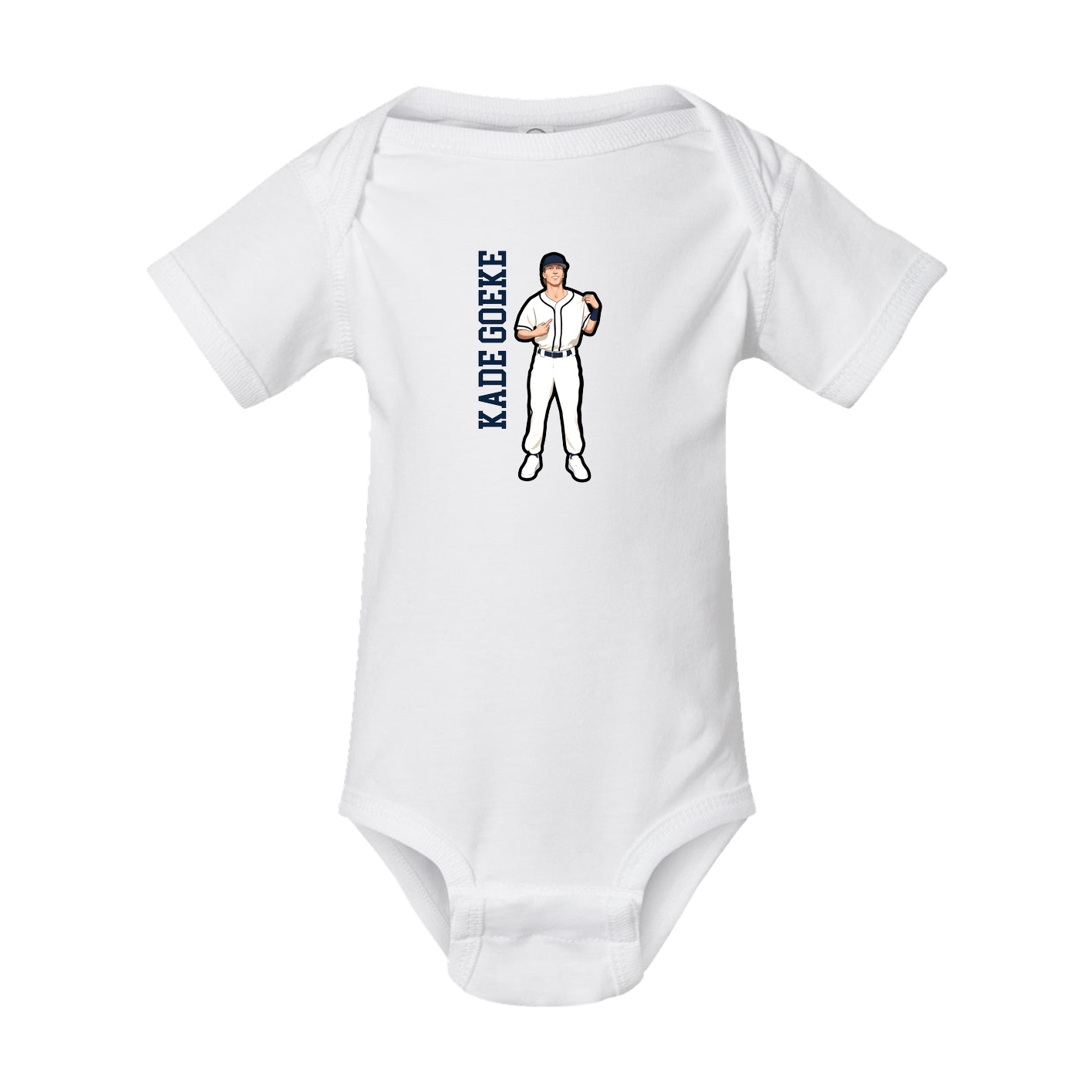Baby Onesie — Name Vertical in White