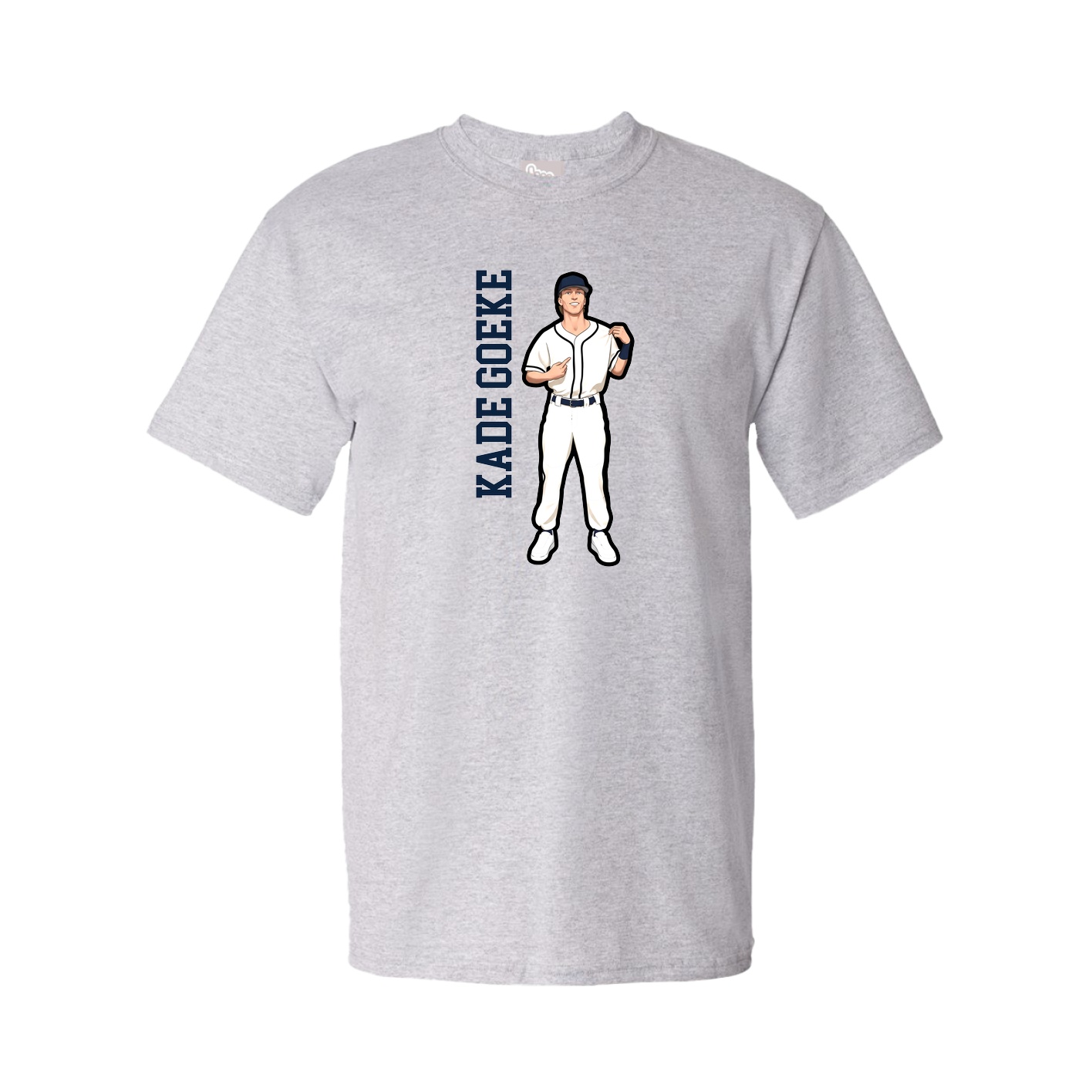 Tee — Name Vertical in Grey