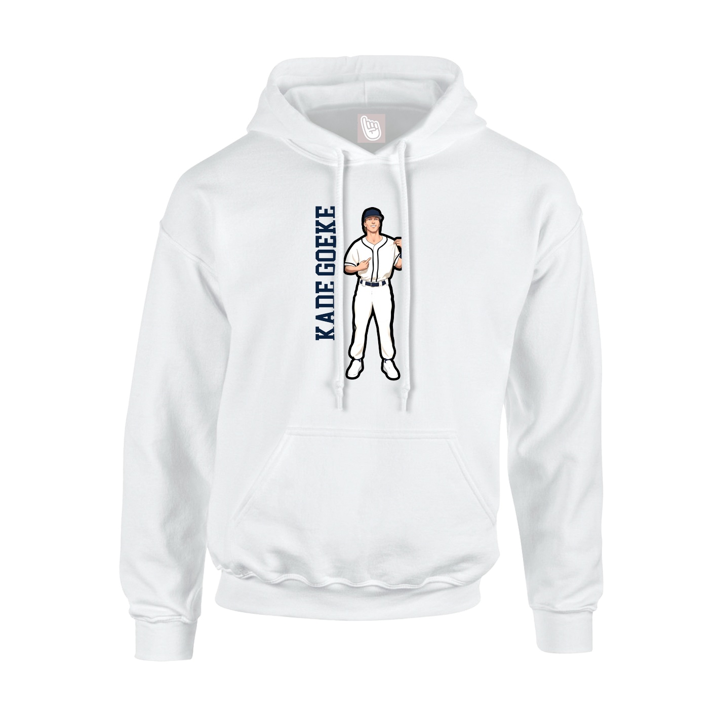 Hoodie — Name Vertical in White